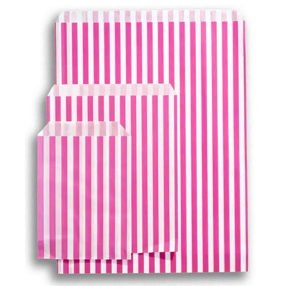 Papiertüten pink-weiß gestreift